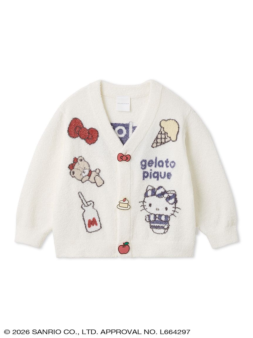 ジェラートピケ サンリオ キティ スムーズィーカーディガン オフホワイト新品 gelato pique】【KIDS】スムーズィーカーディガン(キッズ＆ベイビー