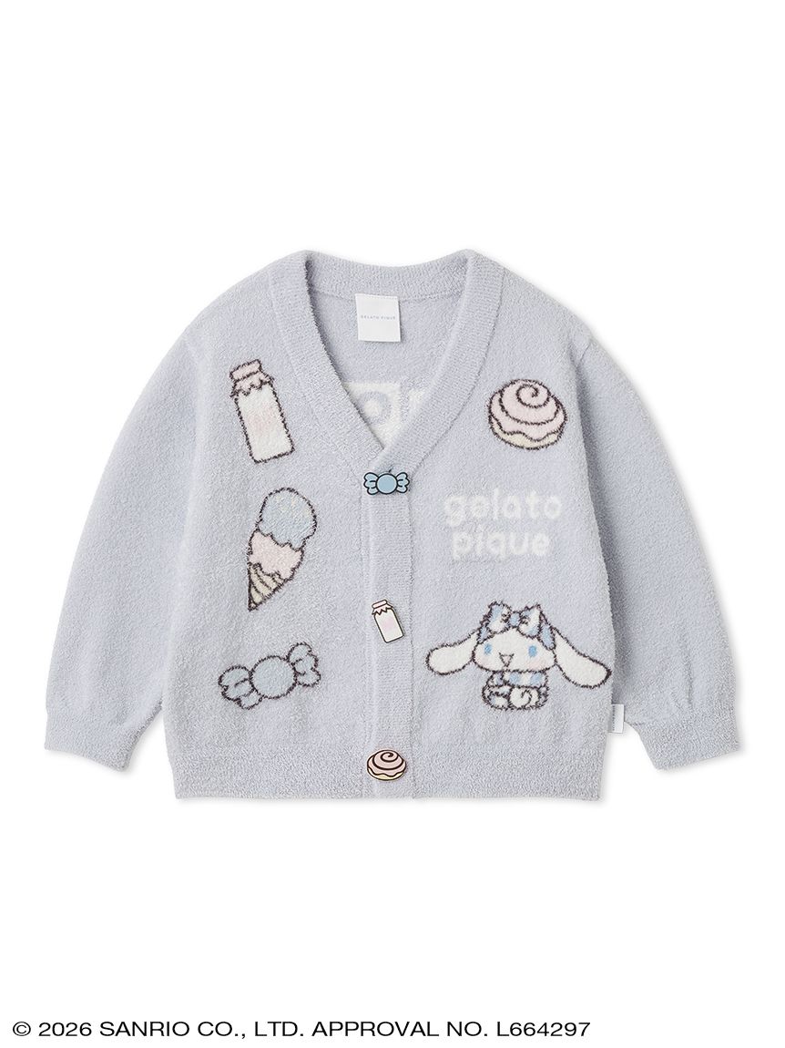 ジェラピケ×サンリオハウス　カーディガン　白 gelato pique】【LADIES】スムーズィ―カーディガン（ルームウェア
