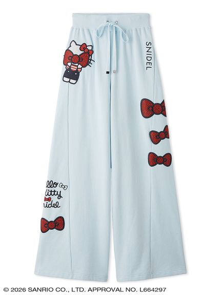 HEIHEI キティ トラックパンツ 裾上げしています SNIDEL】ハローキティ アップリケワイドスウェットパンツ(ボトムス