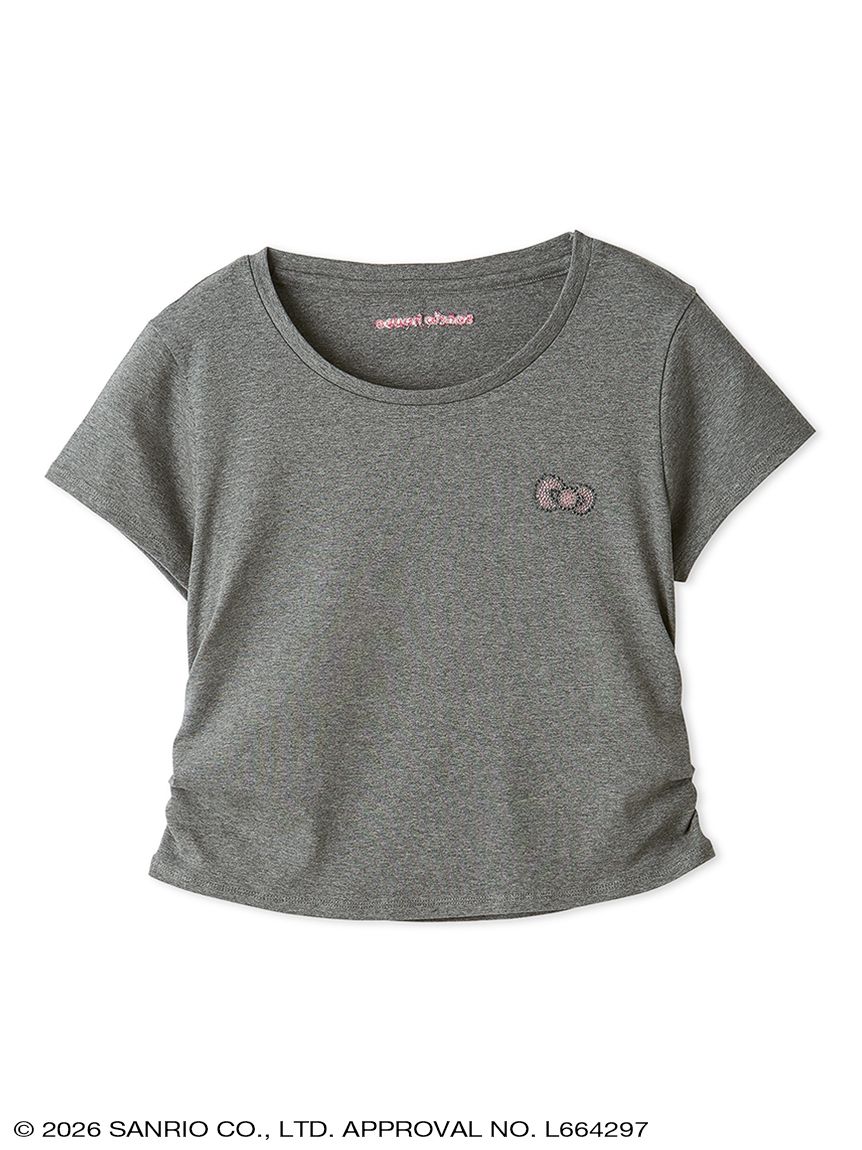 ハローキティ サイドシャーリングクロップドTシャツ(トップス