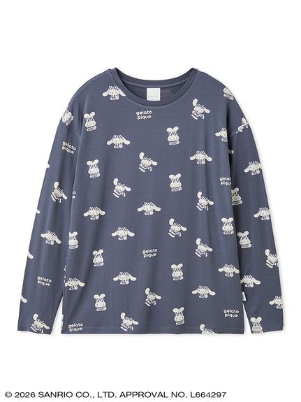 gelato pique】【LADIES】総柄ロングTシャツ(ルームウェア・インナー