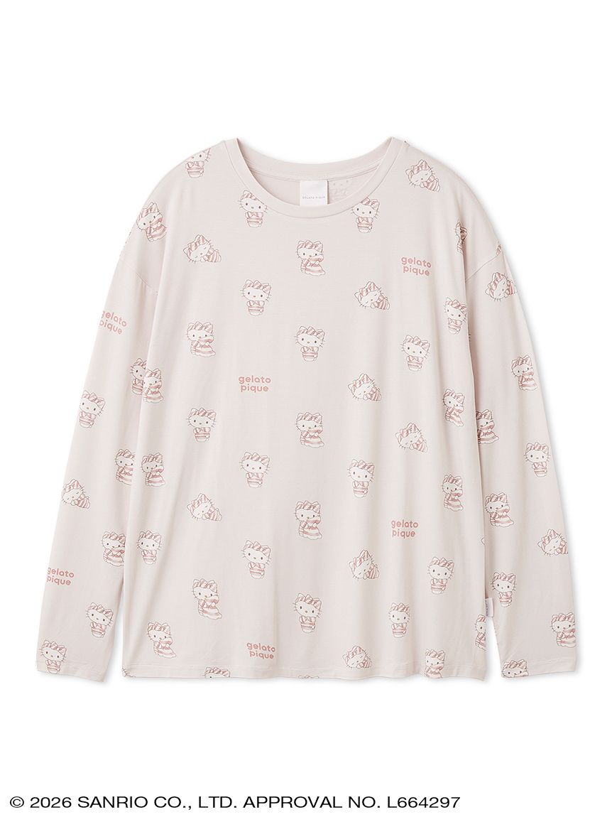 gelato pique】【LADIES】総柄ロングTシャツ(ルームウェア・インナー
