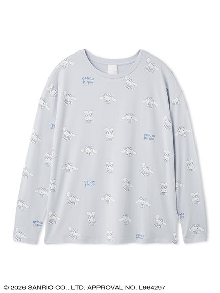 gelato pique】【LADIES】総柄ロングTシャツ(ルームウェア・インナー