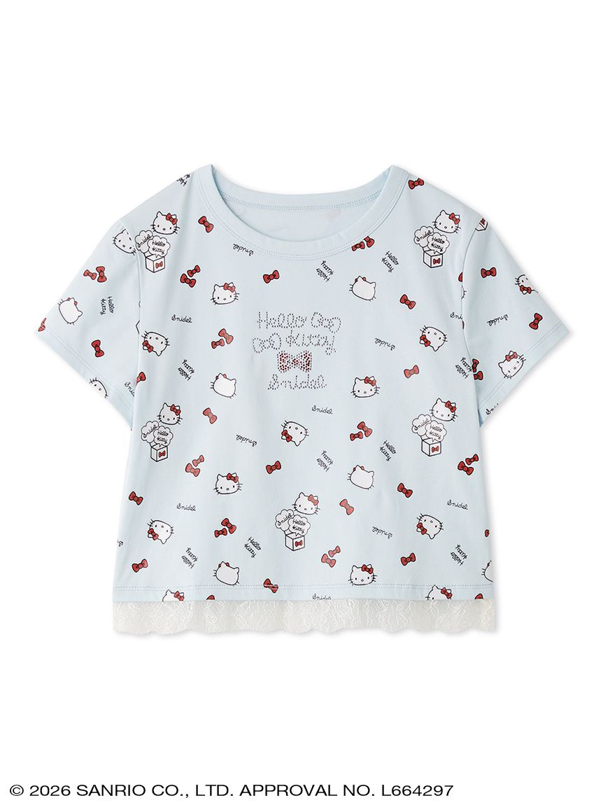 SNIDEL】ハローキティ クロップドレースTシャツ(トップス) │sanrio