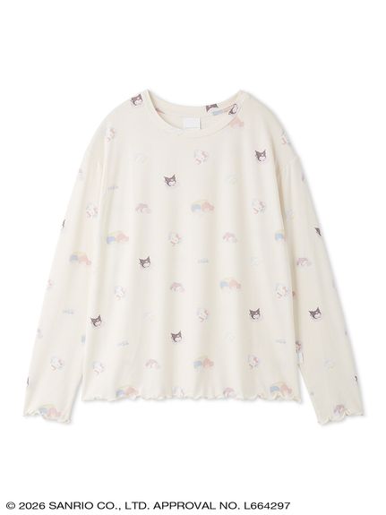 gelato pique】【LADIES】総柄ロンT(ルームウェア・インナー・ルーム