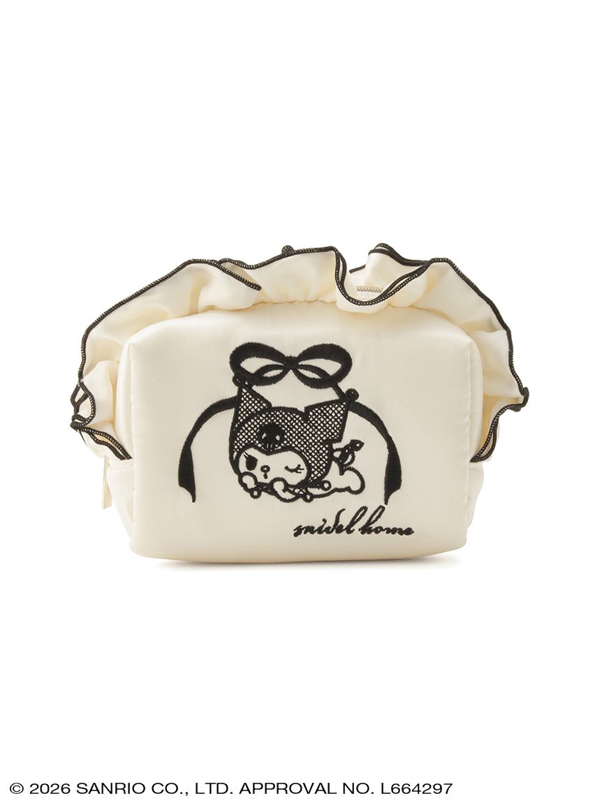ONLINE限定カラーあり】【SNIDEL HOME】クロミ サテン刺繍フリルポーチ