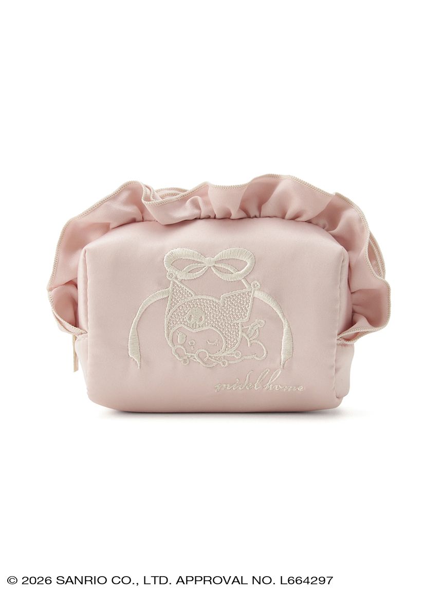 ONLINE限定カラーあり】【SNIDEL HOME】クロミ サテン刺繍フリルポーチ