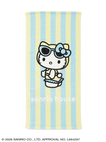 【新品未使用】KITTY'S HOUSE ストラップ＆ピューロランド　タオル SUMMER BEACH CLUB】フェイスタオル(タオル・ハンカチ) │sanrio house