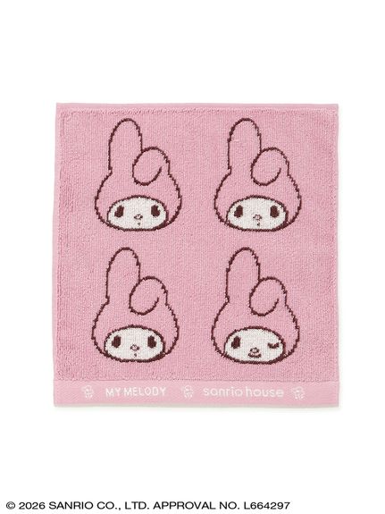 フェイス柄ハンドタオル