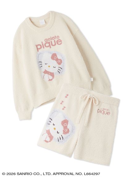 【gelato pique】【ONLINE限定カラーあり】【LADIES】ベビモコジャガードプルオーバー&ショートパンツセット