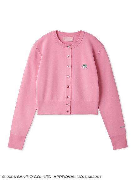 HELLO KITTY】クルーネックワンポイントカーディガン(トップス