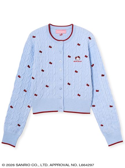 リボン刺繍アランニットカーディガン(トップス) │sanrio house