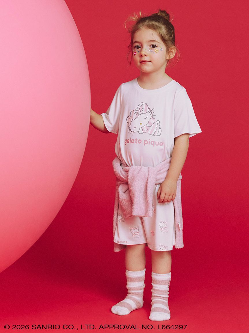 ジェラートピケ　サンリオ　ワンポイントTシャツ　シナモンロール　LBLU ジェラートピケ サンリオ ワンポイントTシャツ シナモンロール LBLU