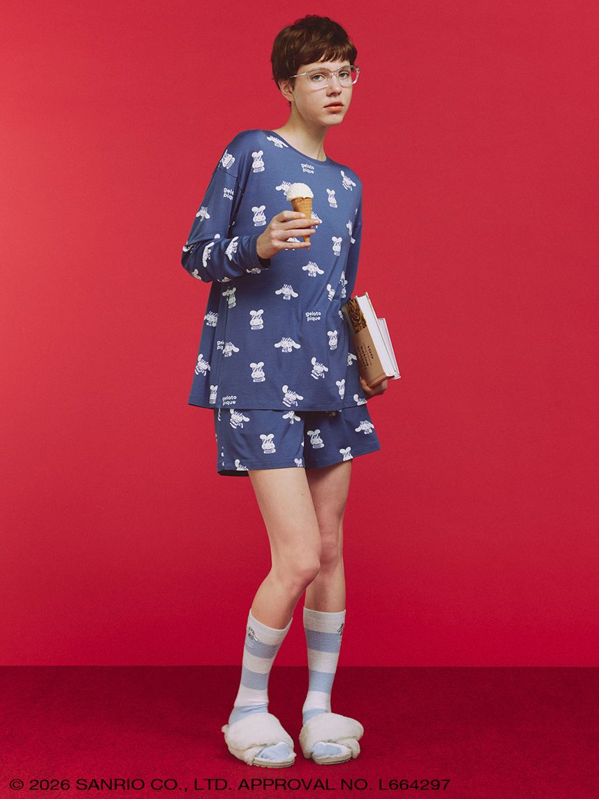 サンリオハウス gelato pique【LADIES】総柄ロングパンツ 新品 sanrio house｜【gelato pique】【LADIES】総柄ロングパンツ | Rakuten