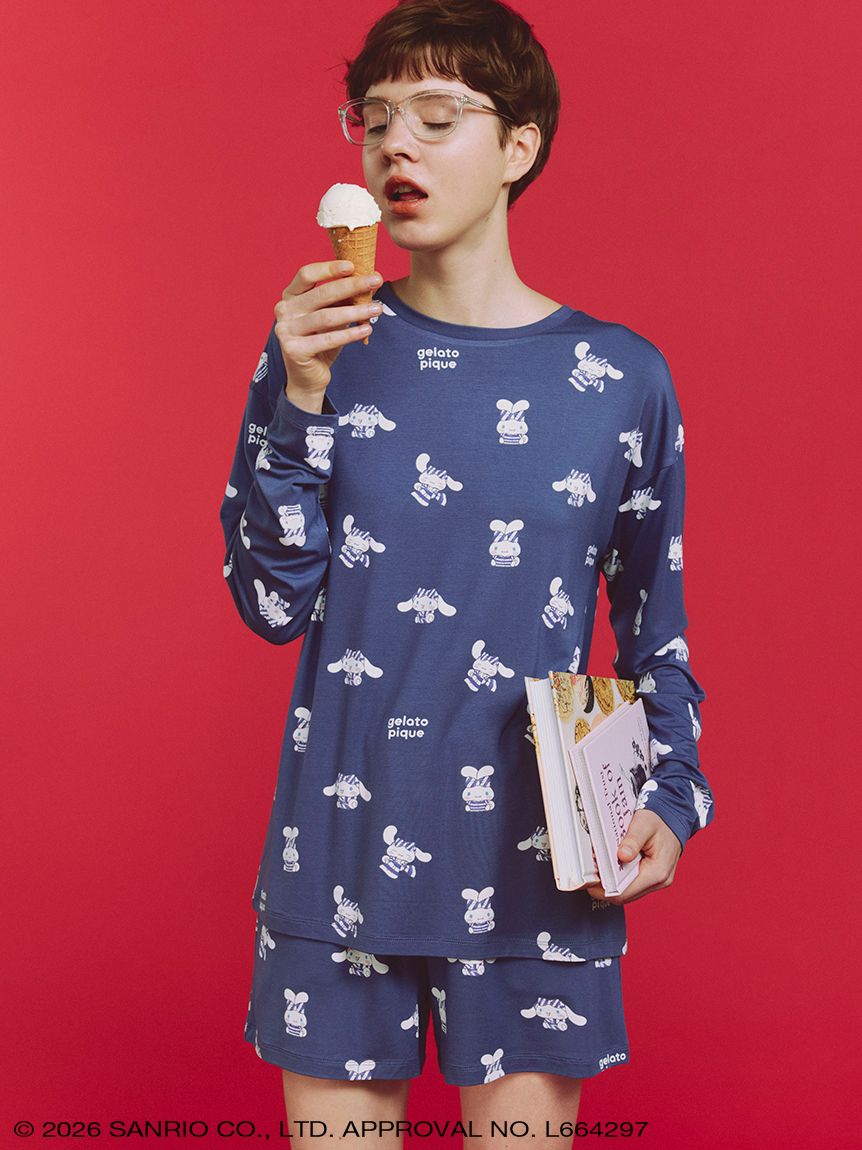 ジェラートピケ サンリオハウス ハローキティ Tシャツ 総柄ショートパンツ 上下 gelato pique - ジェラートピケ サンリオハウス 総柄ショートパンツ