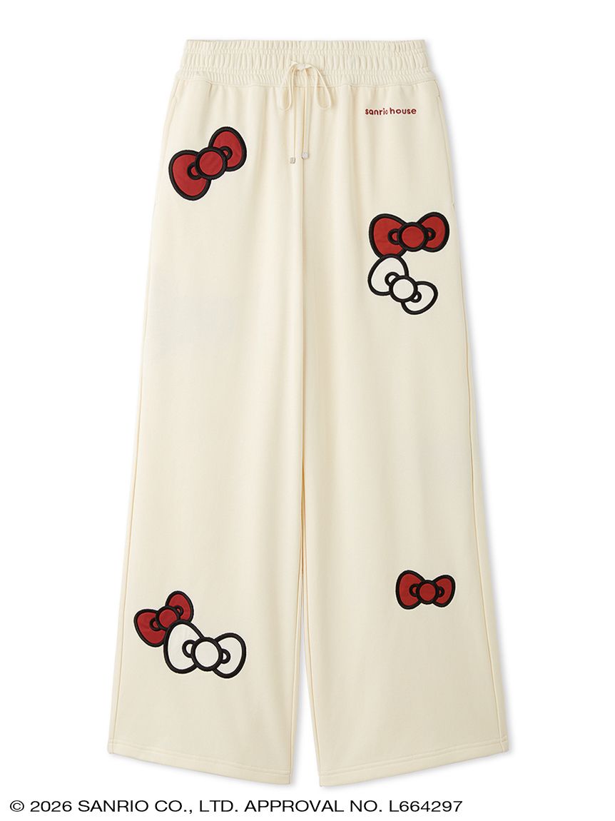 ハローキティ リボンアップリケスウェットパンツ(ボトムス) │sanrio
