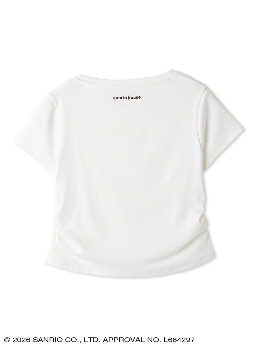 ハローキティ サイドシャーリングクロップドTシャツ(トップス