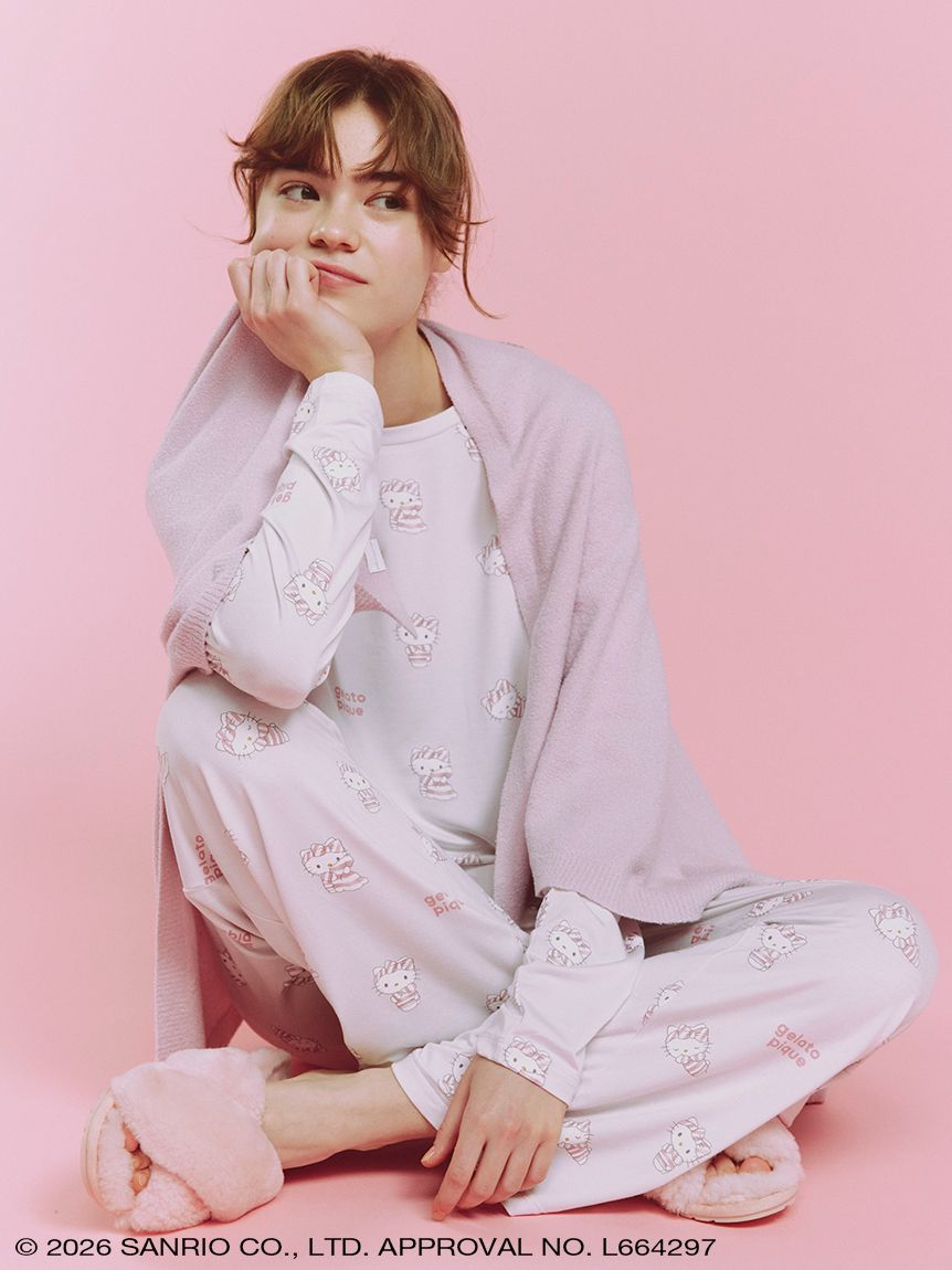 gelato pique】【LADIES】総柄ロングTシャツ(ルームウェア・インナー