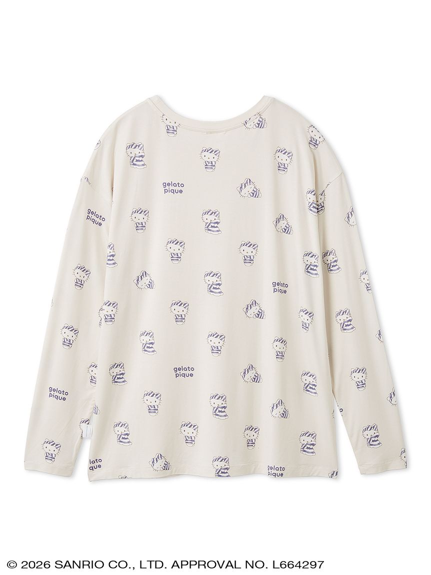 gelato pique】【LADIES】総柄ロングTシャツ(ルームウェア・インナー