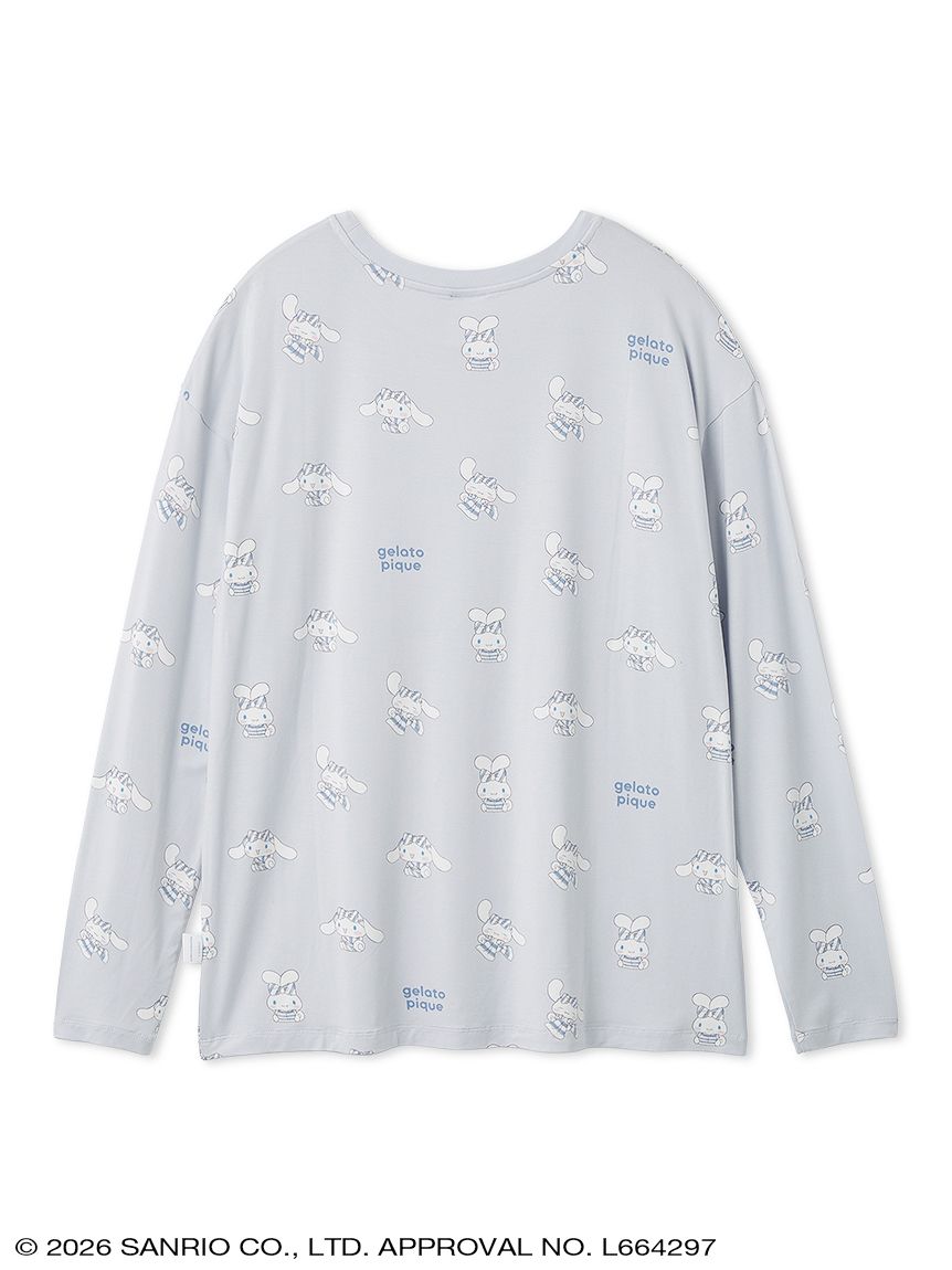 gelato pique】【LADIES】総柄ロングTシャツ(ルームウェア・インナー