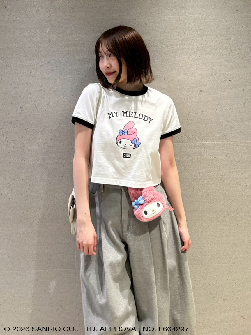 クロップド丈リンガーTシャツ(トップス) │sanrio house（サンリオ