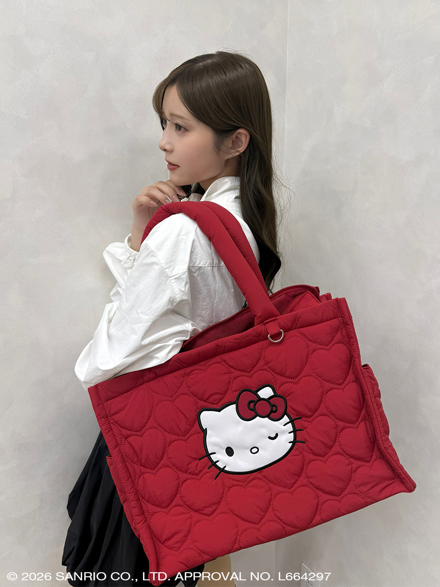 サンリオハウス　♡ハローキティキルティングトートバック♡ ハローキティ ハートキルティングトートバッグ(バッグ) │sanrio house