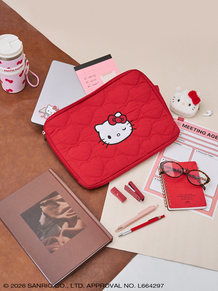 ハローキティ ハートキルティングPCケース(バッグ) │sanrio house