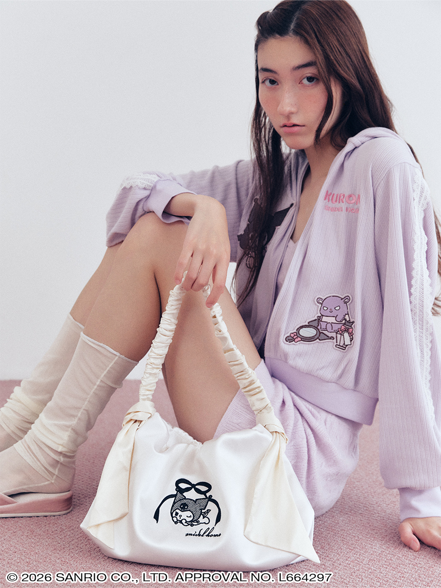 ONLINE限定カラーあり】【SNIDEl HOME】クロミ サテン刺繍トートバッグ