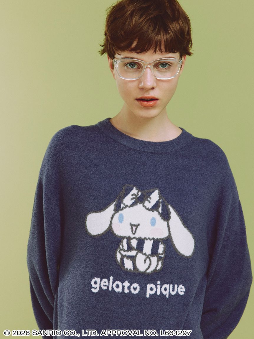 【新品】ジェラートピケ　シナモロールスムーズィーミニワンピース　ライトブルー gelato pique】【LADIES】スムーズィーワンピース(ルームウェア