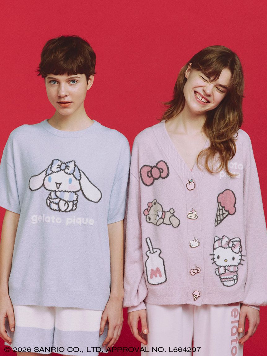 ジェラートピケ サンリオ シナモロール スムーズィー セットアップロイヤルブルー sanrio house｜【gelato pique】【LADIES】スムーズィーセットアップ