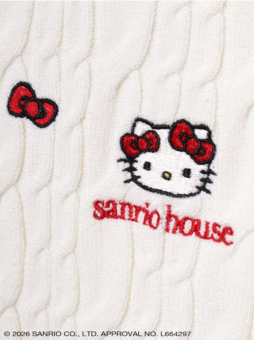 リボン刺繍アランニットカーディガン(トップス) │sanrio house