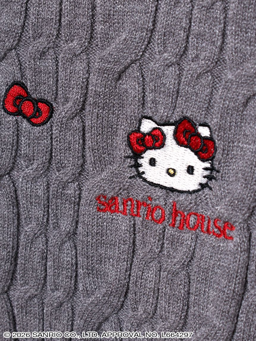 リボン刺繍アランニットカーディガン(トップス) │sanrio house