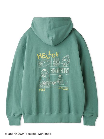 【試着のみ美品】SESAME STREET MARKET パーカー　グレー SESAME STREET MARKET×オガワナツミ】【KIDS】オリジナルアート