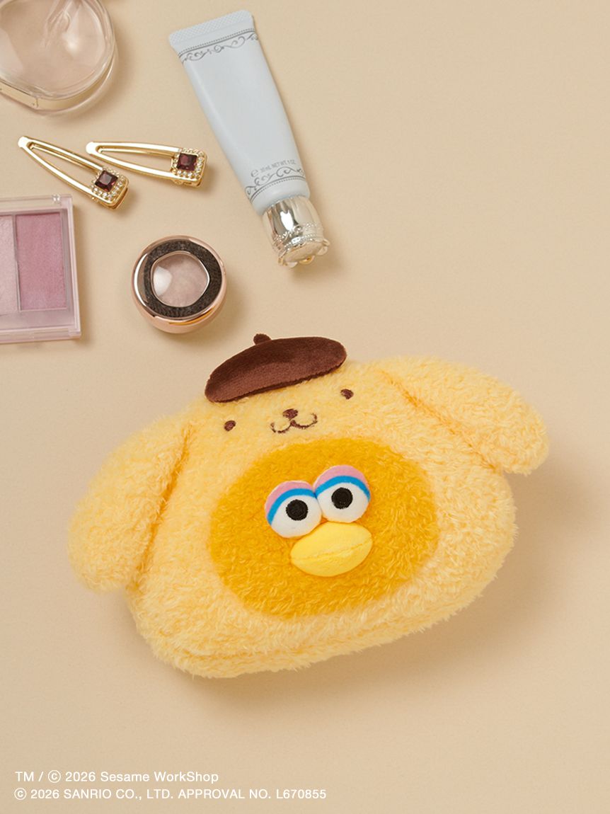 セサミストリート　サンリオ　コラボ　フェイスポーチ SESAME STREET MARKET×サンリオキャラクターズ】フェイスポーチ(ポーチ