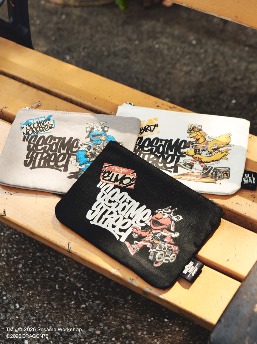 SESAME STREET MARKET×Dragon76】キャンバスフラットポーチ(ポーチ