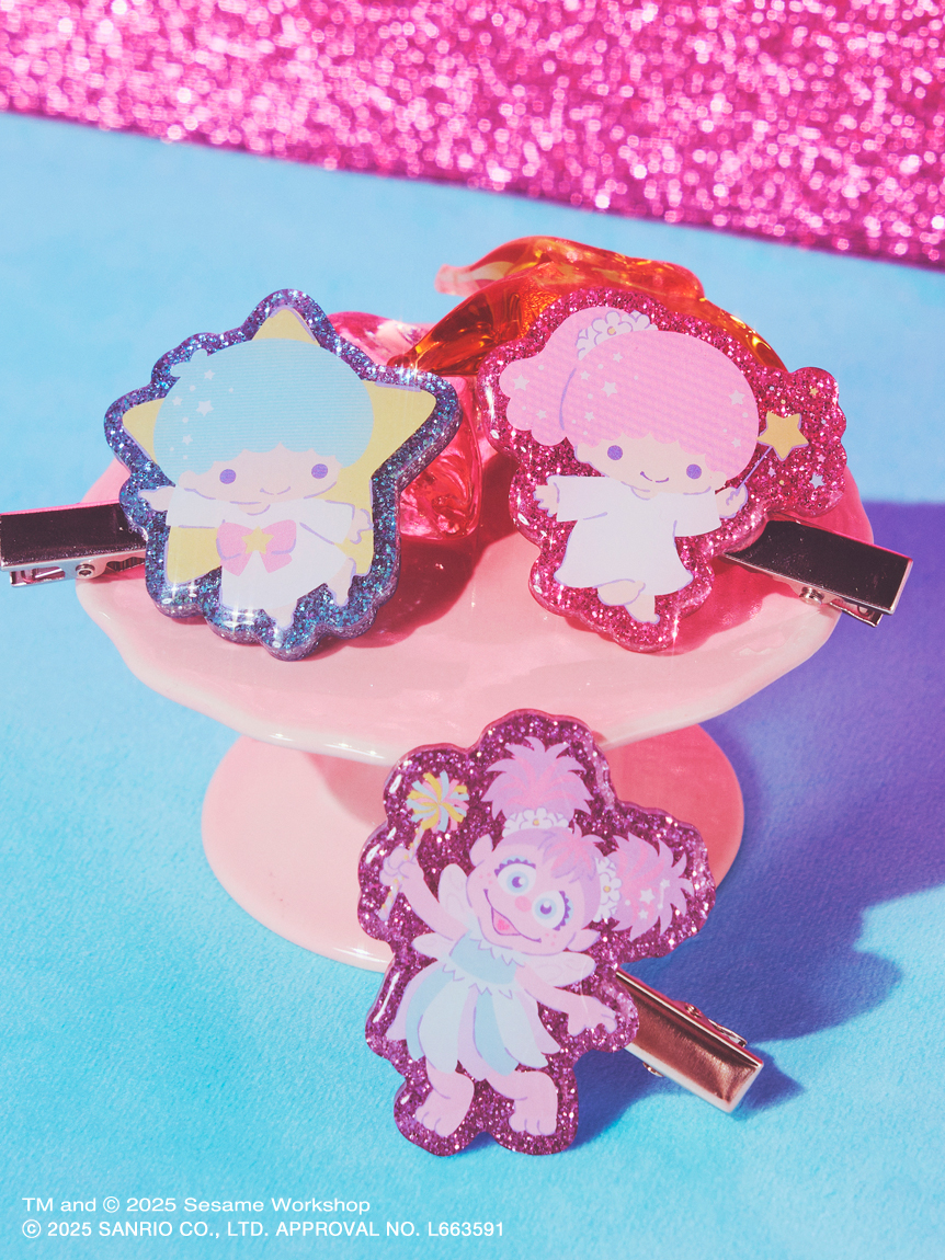 アビー×リトルツインスターズ】ラメアクリルヘアクリップセット(ヘア
