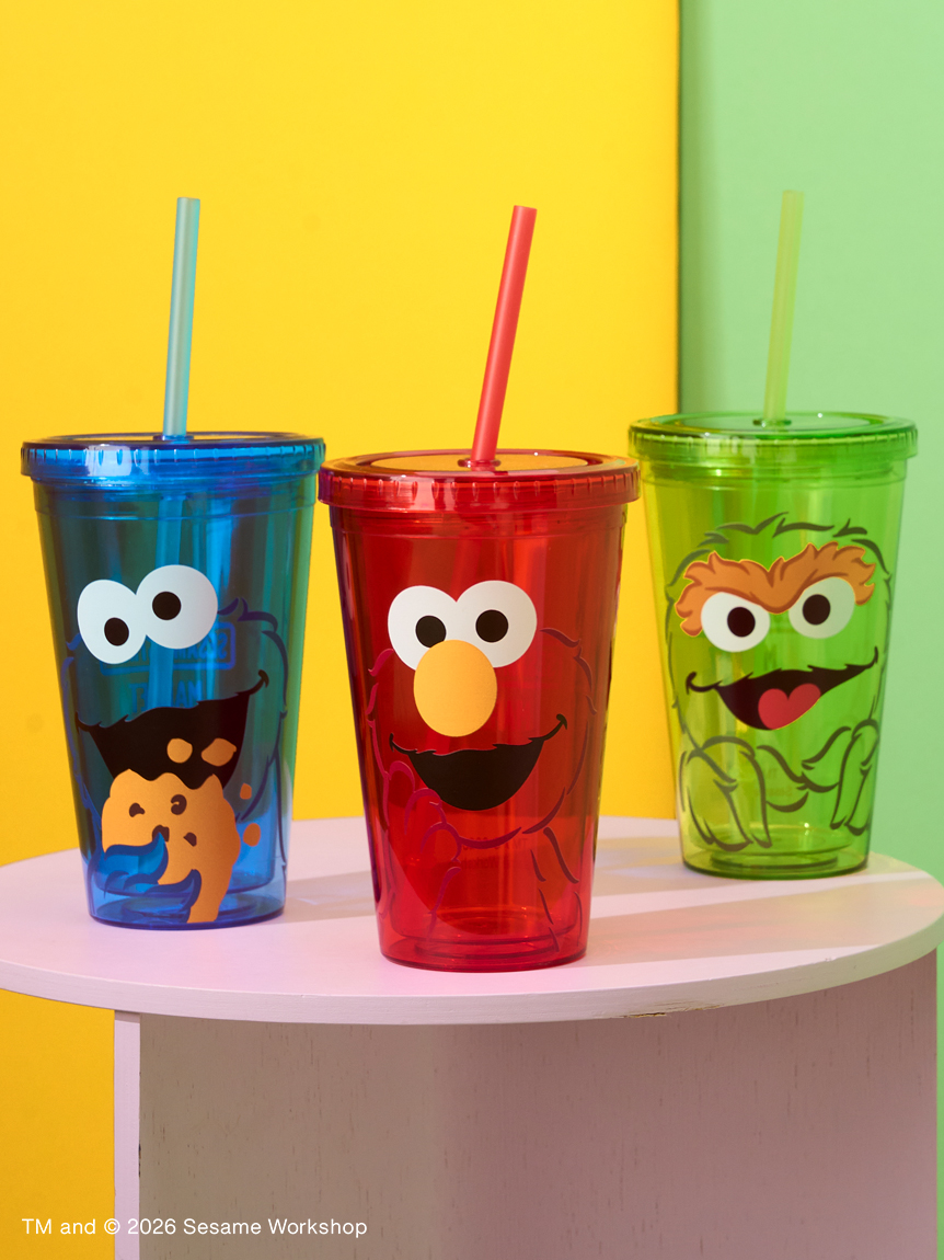 ストロー付クリアタンブラー(食器)｜SESAME STREET MARKET/公式通販サイト