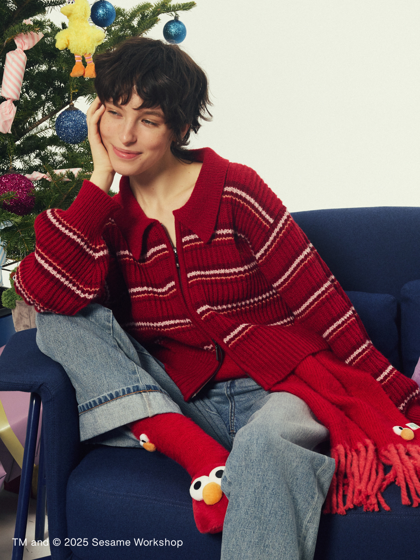 ボーダーZIPニットカーディガン(トップス)｜SESAME STREET MARKET/公式