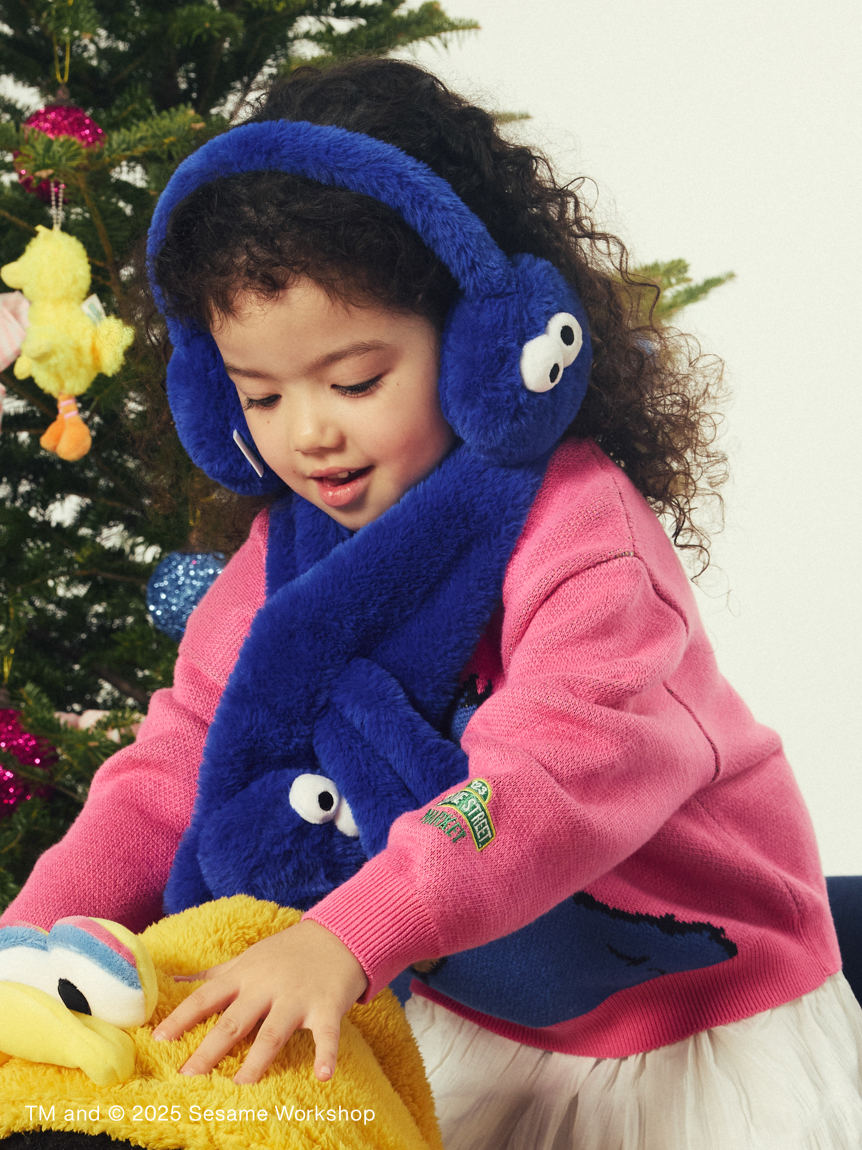 OUR KIND OF HOLIDAY】【KIDS】フェイスモチーフ マフラー(アパレル