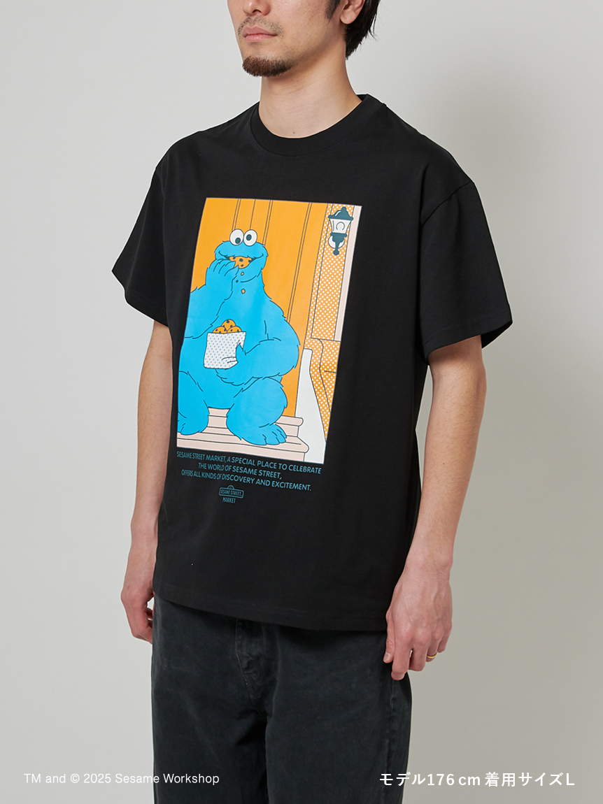 ブラウス シャツ 「SESAME STREET（セサミストリート）」撥水/コラボクッキー半袖シャツ レディース SESAME STREET（セサミストリート）】撥水/コラボクッキー柄半袖