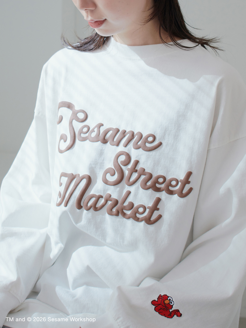 BIG HUGS,BIG HEARTS】発砲ロゴプリントロングTシャツ(トップス