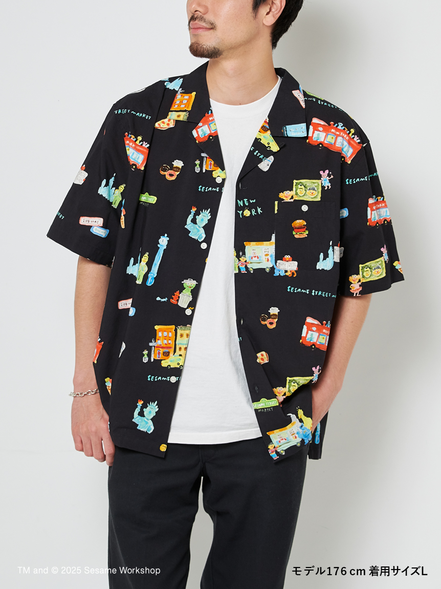 SEQUEL SHORT SLEEVE SHIRT アロハシャツ　藤原ヒロシ SizeMAX】Kansai 接触冷感 リーフ柄プリントアロハシャツ【AOKI