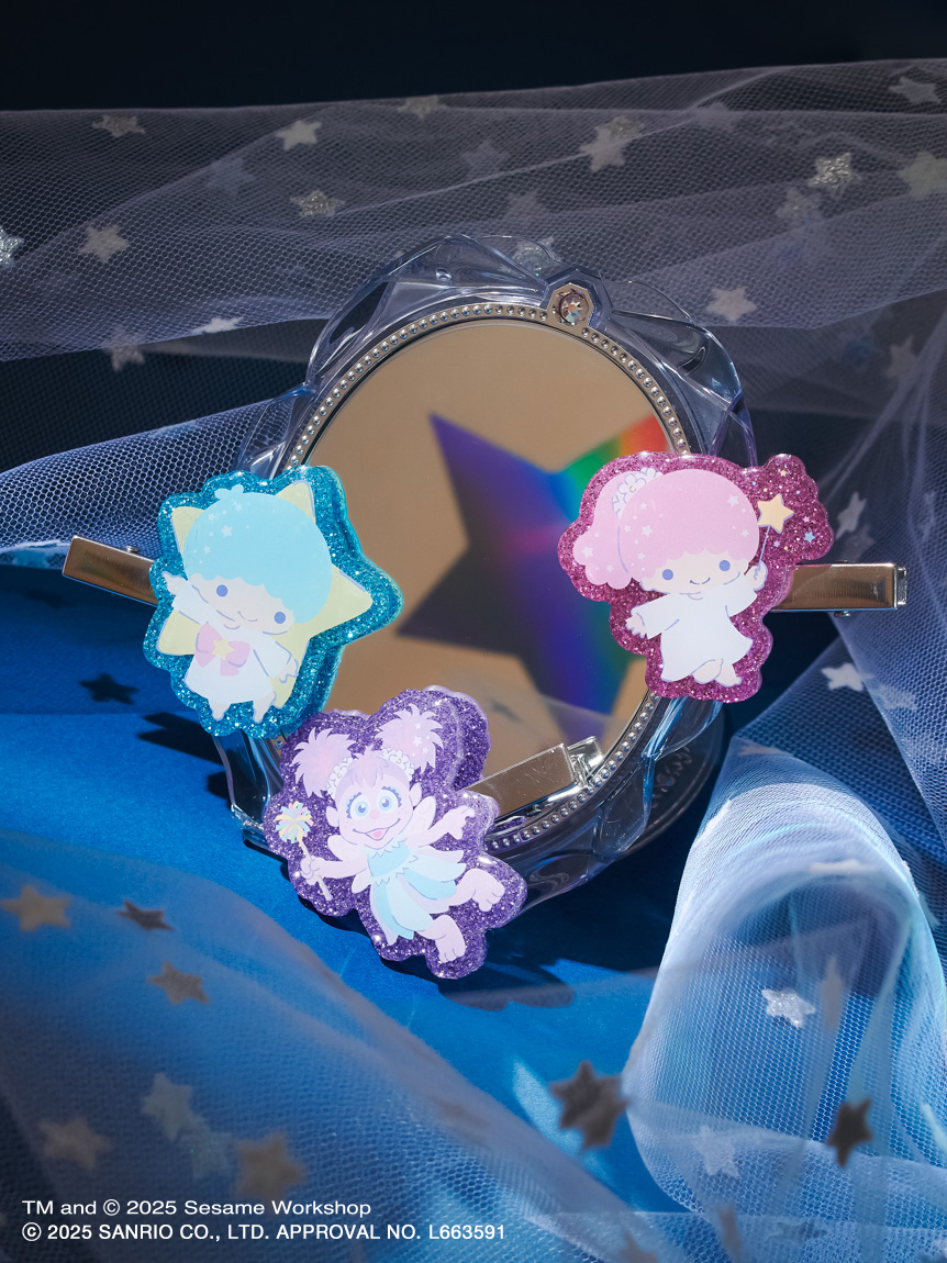 アビー×リトルツインスターズ】ラメアクリルヘアクリップセット(ヘア