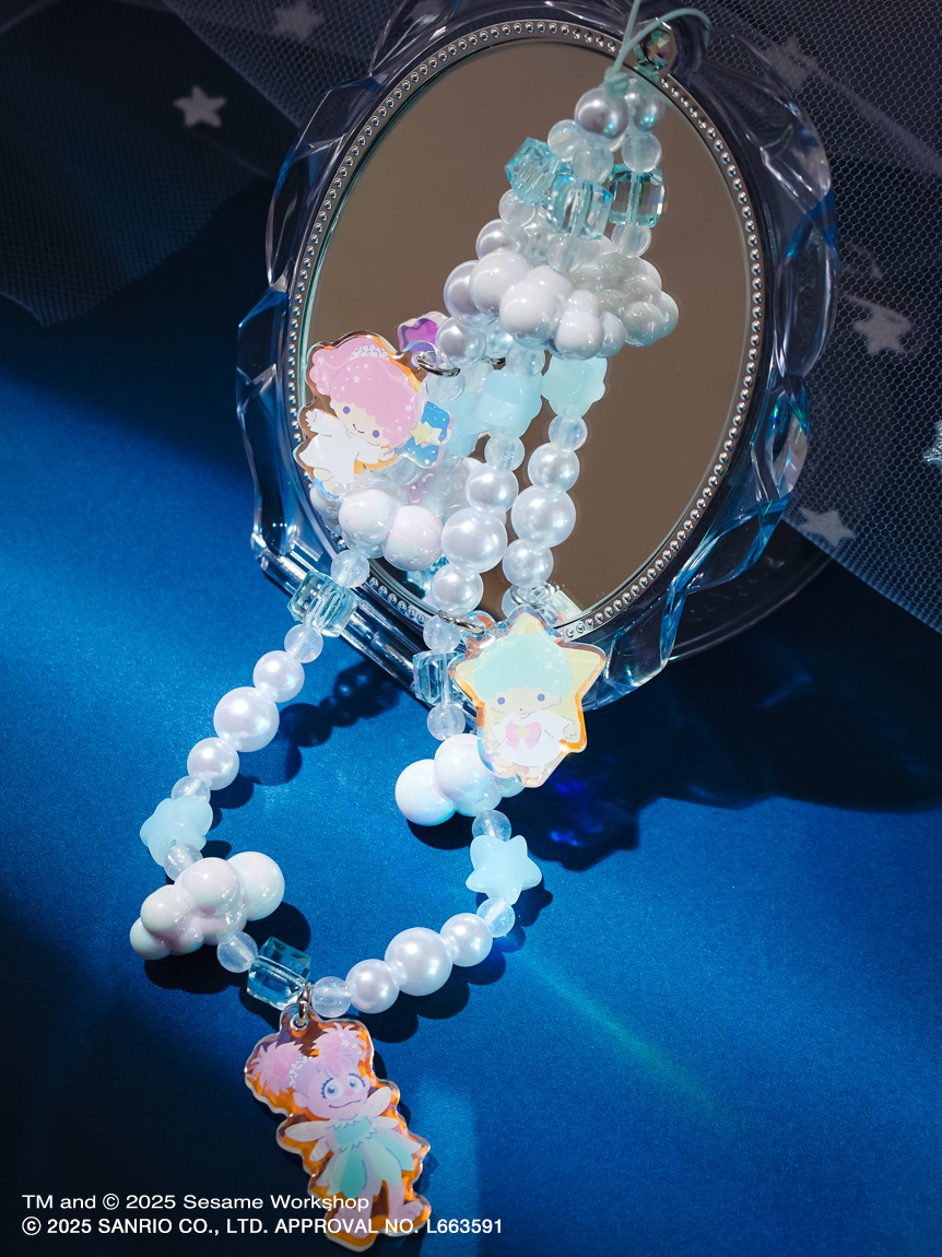 アビー×リトルツインスターズ】チャーム付きビーズストラップ