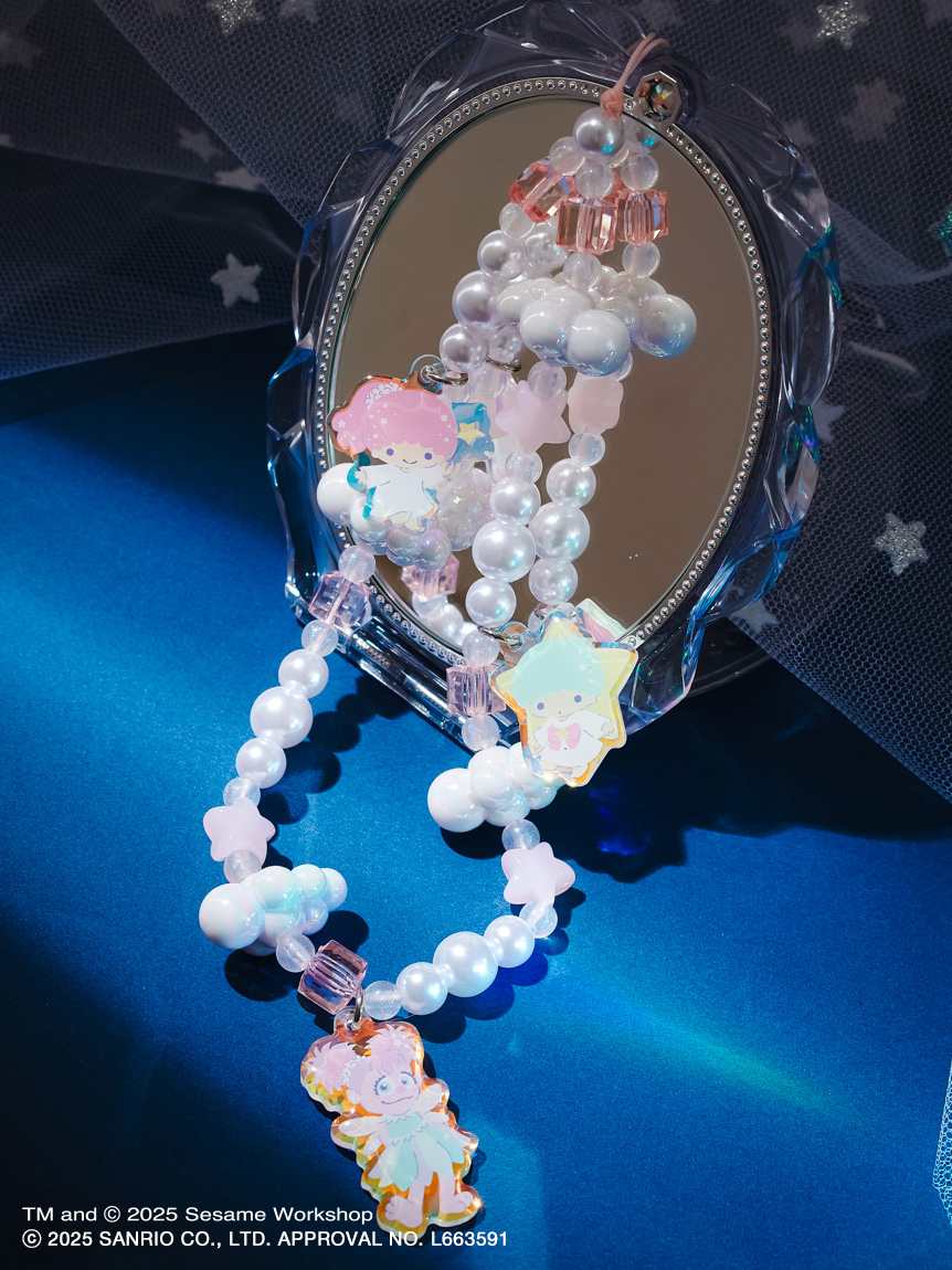 アビー×リトルツインスターズ】チャーム付きビーズストラップ