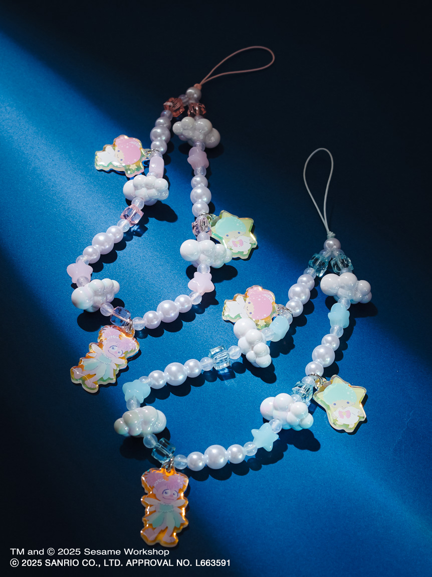 アビー×リトルツインスターズ】チャーム付きビーズストラップ