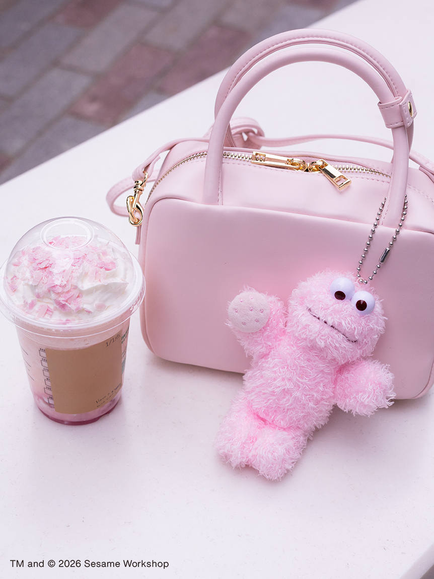 ぬいぐるみチャーム クッキーモンスター ピンク(ぬいチャーム)｜SESAME