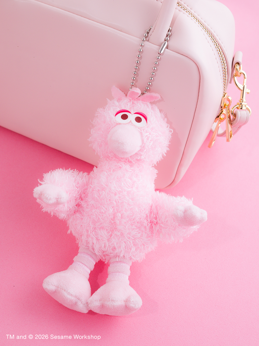 ぬいぐるみチャーム ビッグバード ピンク(ぬいチャーム)｜SESAME