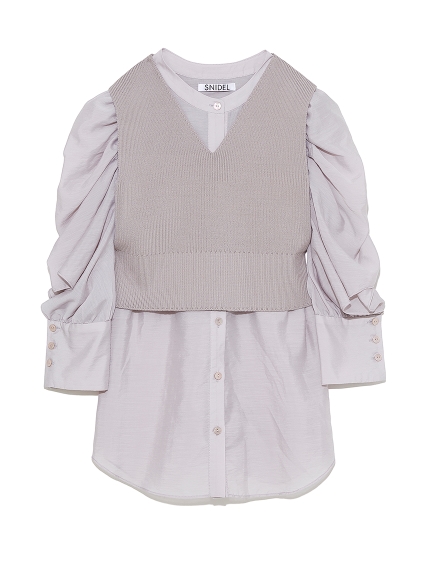 ニットベストセットブラウス