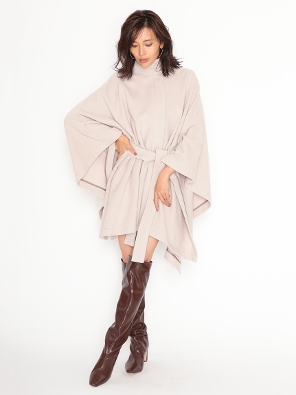 スタンドカラーポンチョコート